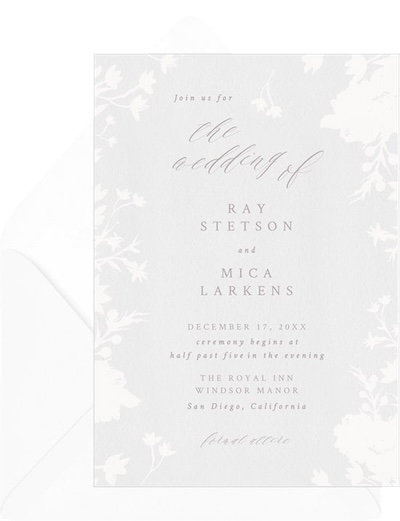 Spring wedding colors: Floral Silhouettes Invitation