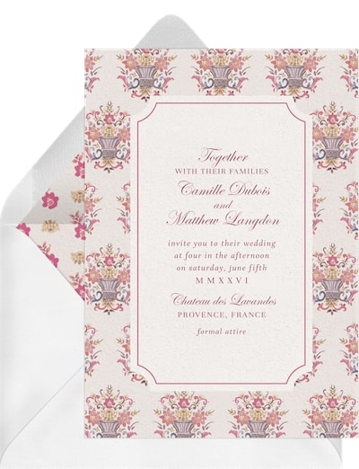 Wedding flowers ideas: Floral Tapestry Invitation