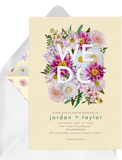 Affordable wedding invitations: Flower Love Invitation