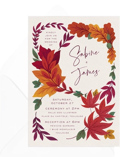 Flowing Fall Frame Invitation