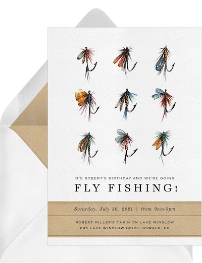 Fly Fishing Grid Invitation