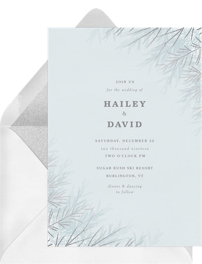 Foil Pine Branches Invitation