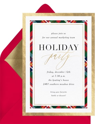 Foil Plaid Border Invitation