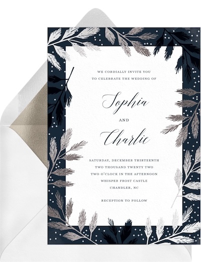 Wedding traditions: Foiled Branches Invitation
