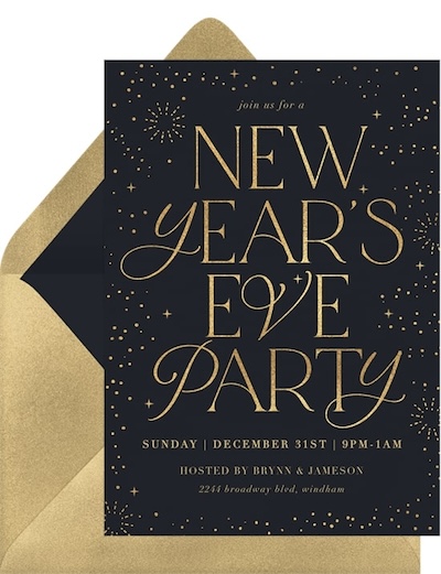 Foiled New Years Invitation