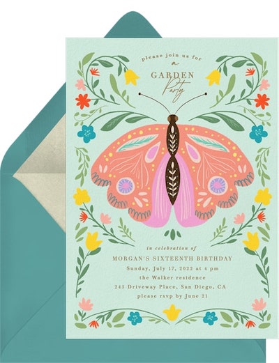 Folksy Butterfly Invitation