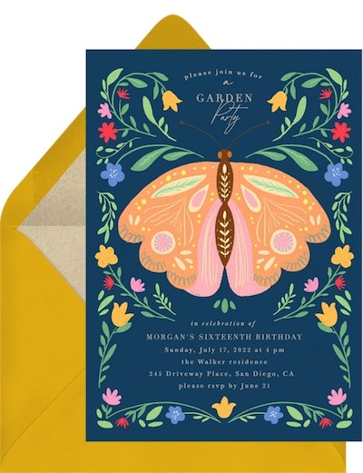 Butterfly invitations: Folksy Butterfly Invitation