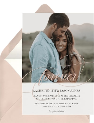 Formal wedding invitations: Forever Script Invitation