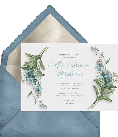 Forget-me-not Romance Invitation