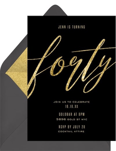 40th birthday invitations: Forty Flourish Invitation