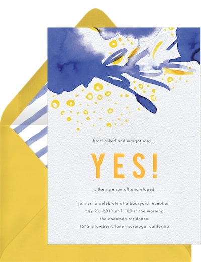 Types of weddings: Free-spirited Watercolors Invitation