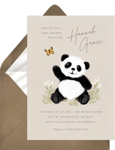 Friendly Panda Invitation