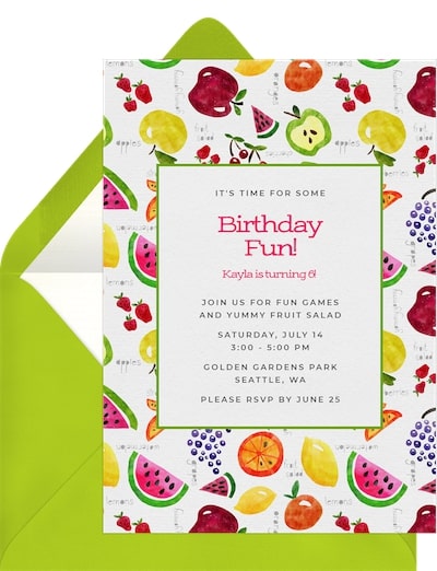 Fruity Fun Invitation