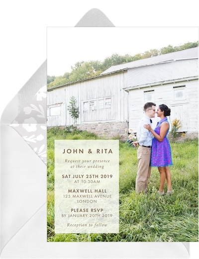 Brunch wedding: Full Photo Invitation