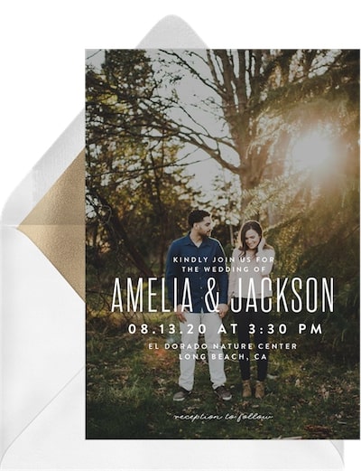 Simple wedding invitations: Full Photo Nuptials Invitation