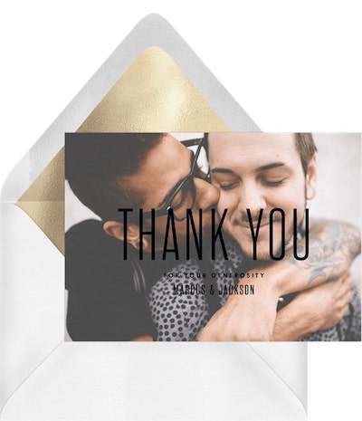 Full Photo Nuptials Thank You Note