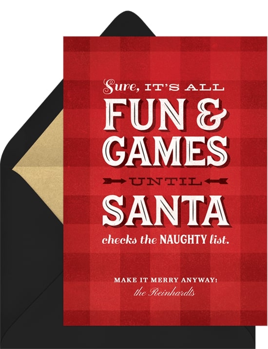 Funny holiday cards: Fun & Games Card