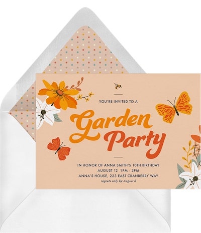 Butterfly invitations: Garden Party Invitation