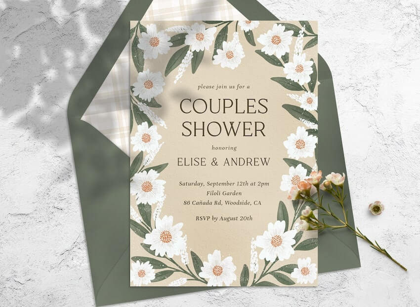 Couples wedding shower invitations: Garden Shower Invitation