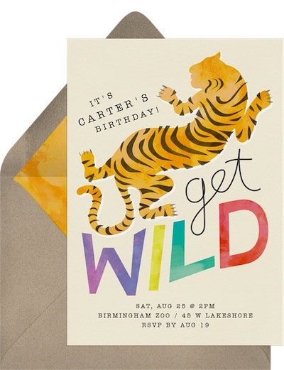 Get Wild Tiger Invitation