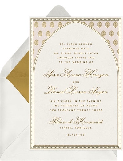 Traditional wedding: Gilded Arch Invitation
