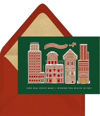 Christmas theme ideas: Gingerbread City Card