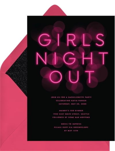 Bridal shower vs bachelorette party: Girls Night Out Invitation