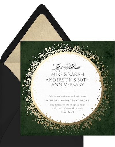55th wedding anniversary: Glamorous Sparkles Invitation