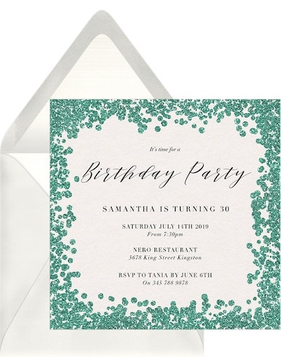 60th birthday invitations: Glitter Paint Invitation