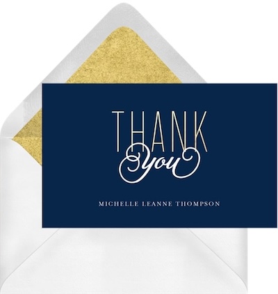 Gold Class Thank You Note