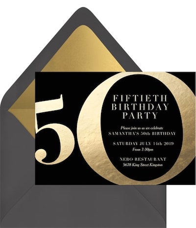 Golden 50 Invitation
