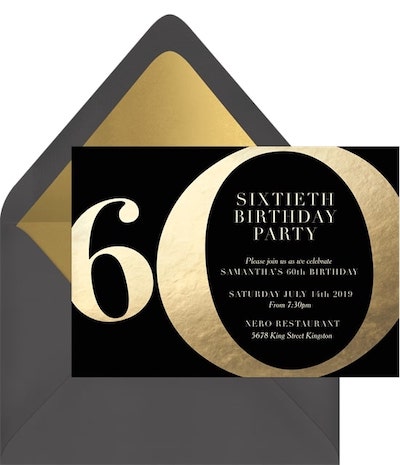 60th birthday invitations: Golden 60 Invitation