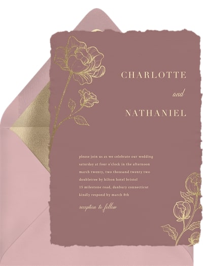 Golden Florals Invitation