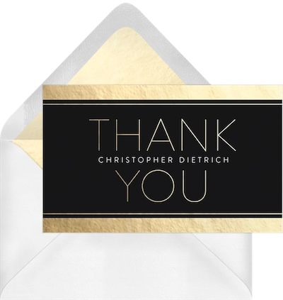 Graduation thank you cards: Golden Grad Thank You Note