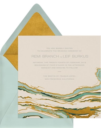 Already married reception invitations: Golden Harmony Invitation
