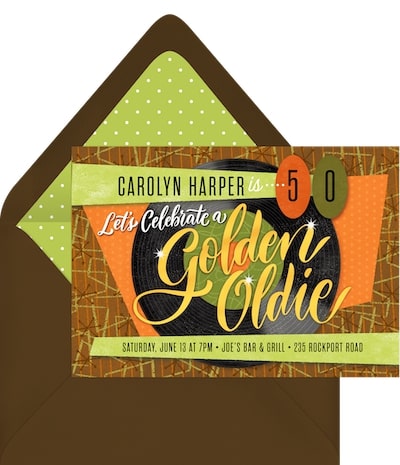 Golden Oldie Invitation