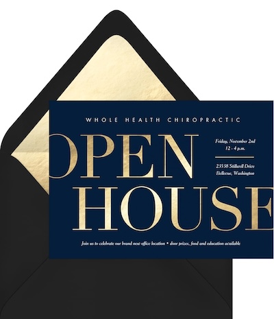 Golden Open House Invitation