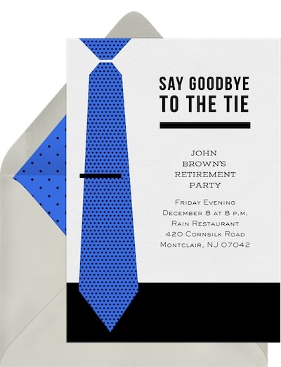 Goodbye to the Tie Invitation