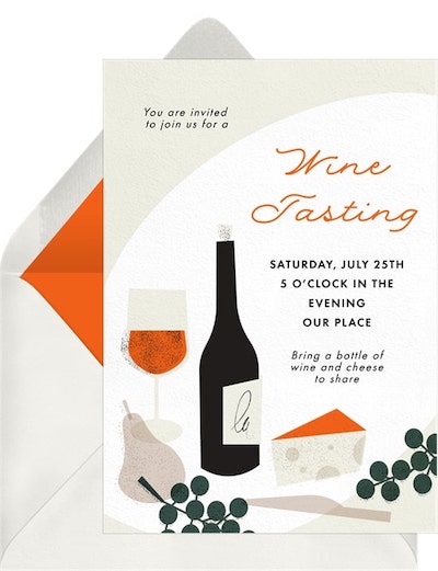 Wine tasting party: Graphic Wine Night Invitation
