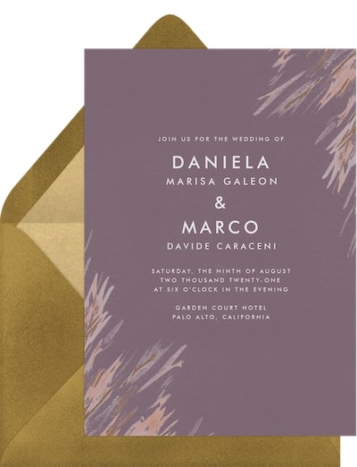 Fall wedding colors: Grassy Foliage Invitation