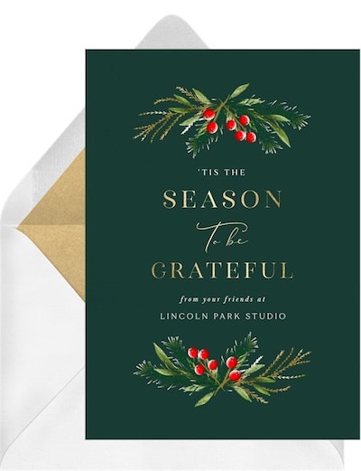 Merry Christmas wishes for friends: Grateful Season Card