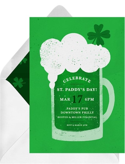 St Patrick's Day party: Green Beer Invitation