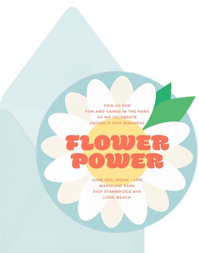 Two groovy birthday: Groovy Daisy Invitation