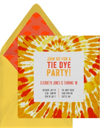 Groovy Tie Dye Invitation