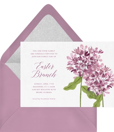 Easter invitations: Hand-Painted Hydrangeas Invitation