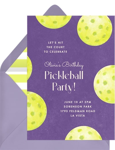 Handpainted Pickleballs Invitation