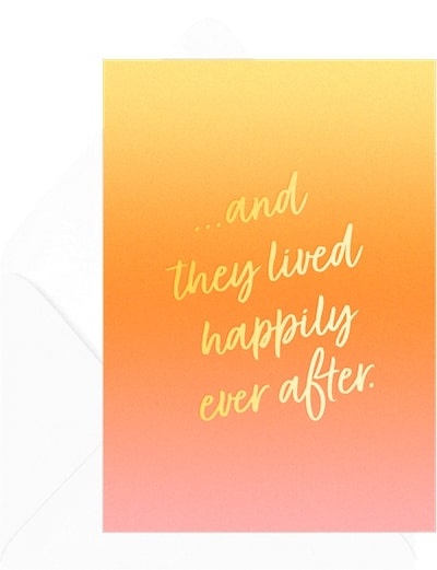 Wedding gift etiquette: Happily Ever After Wishes Card