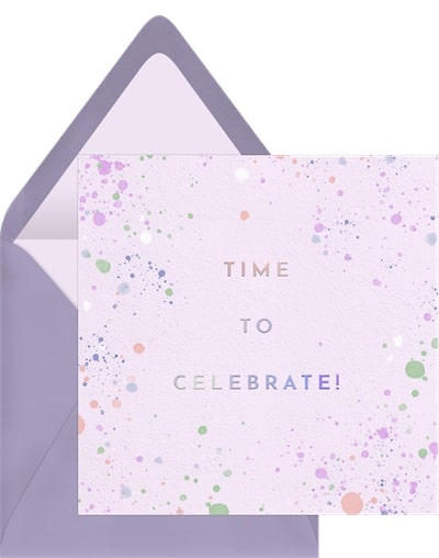 Christening gifts: Happy Paint Speckles Card