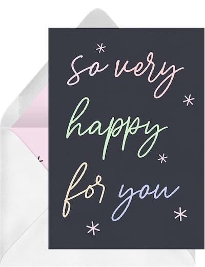 Wedding gift etiquette: Happy for You Card