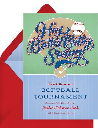 Hey Batter Batter Invitation